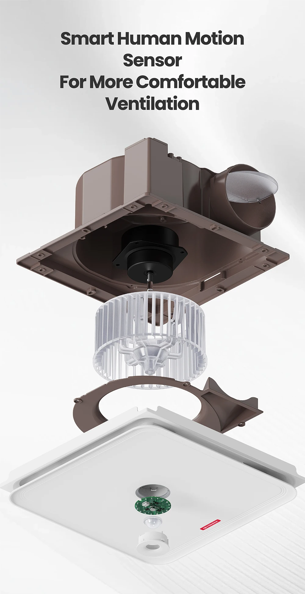 Ceiling Bathroom Ventilation Fan, A.C. Source, plastic - detail 14