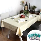 Family Household Beige Rectangle Tablecloth Family Decorative Event Party Classic Table Cover