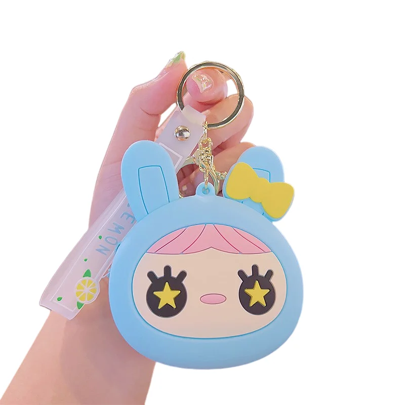 2024 New Fashion Design Cute Little girl Cartoon Coin Purse Portable Car pendant bag key chain Silicone Mini Wallet