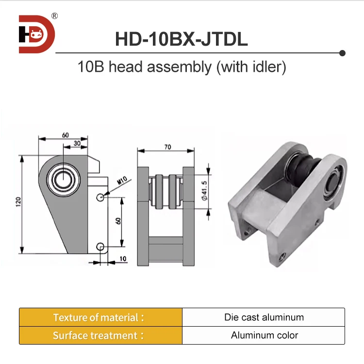 10B Double Row Chain Conveyor Line Head, Tail Seat Head, Tail Wheel Tensioning Wheel, Chain Guide Drive Head Accessories supplier