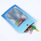 Zipper Bag Blue With Blue 3 Side Seal Zipper Bag Matte Blue Foil Mylar Zip Lock Bag With Window