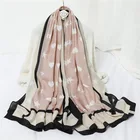 For 180*90cm 2021 New Star Heart Patterns Ladies Long Scarf Love Printed Cotton Scarf Shawl For Women