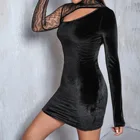 Dress Spring And Summer European And American Slim Transparent Nightclub Buttock Mesh Sexy Club Evening Dress Dress