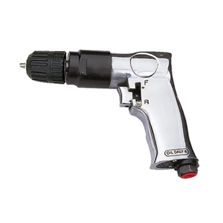 Convenient one-hand operation keyless reversible mini air drill gun with side mounted F/R lever