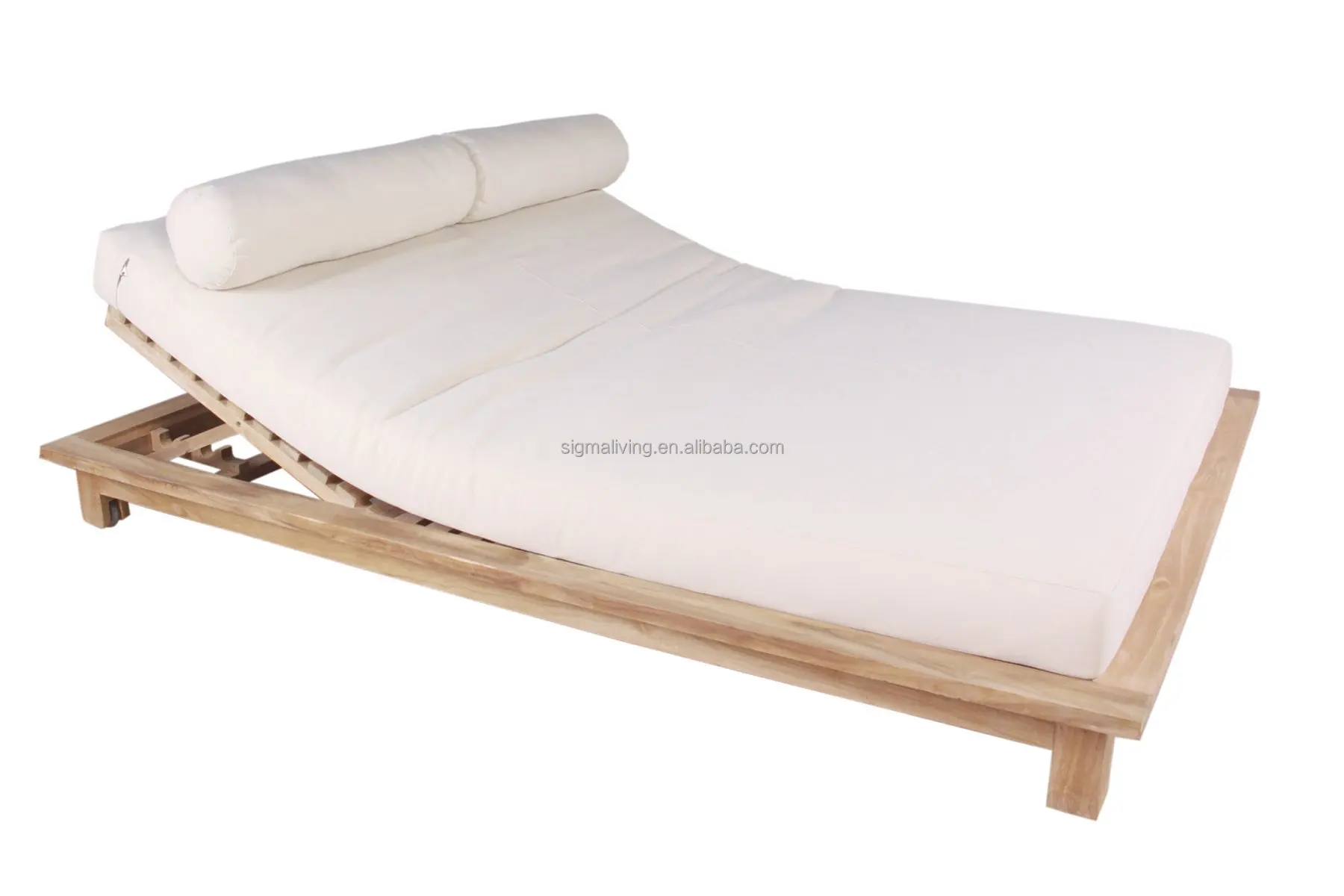 Outdoor patio garden sets daybed teak furniture double sun lounger with wheels