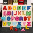 Educational High Quality 3D Wooden Alphabet And Number Jigsaw Puzzle Educational Toy For Kids