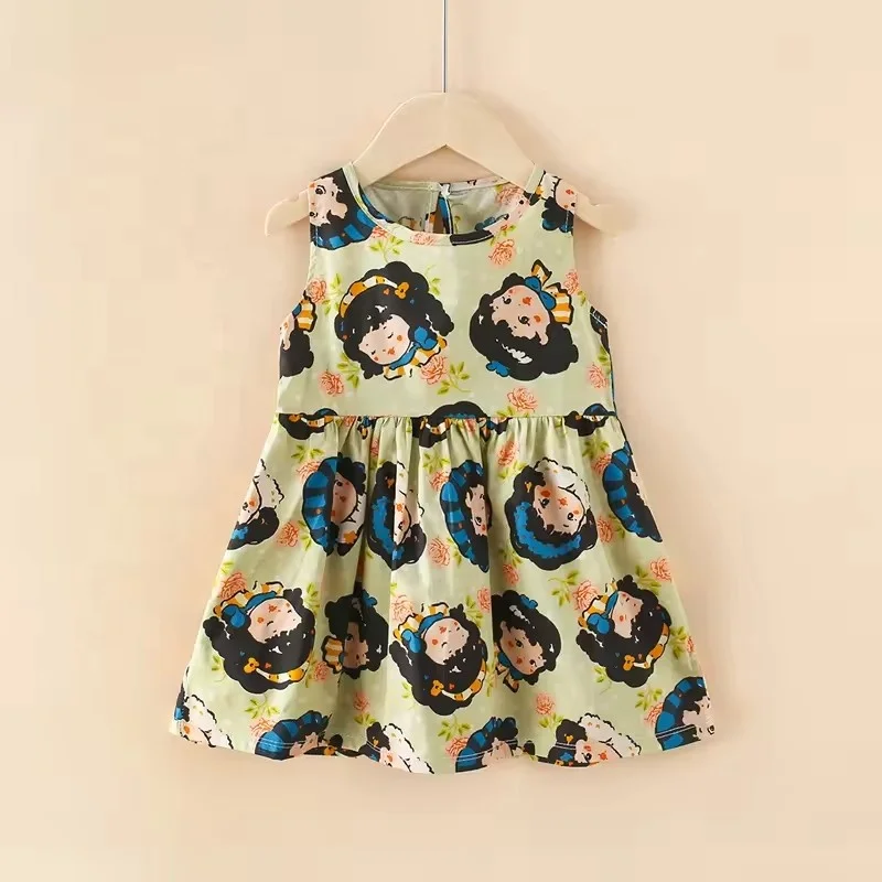 Girls Dress 2024 Cotton Comfortable Fabric Good Price Floral Dress Girls Summer Casual Clothes