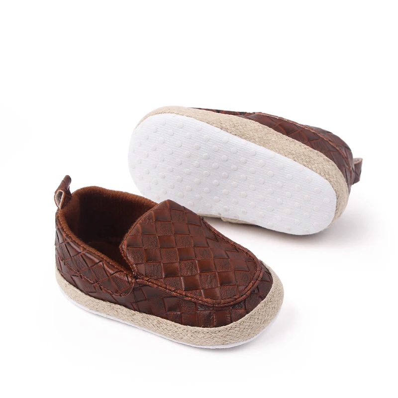Infants Solid Color Diamond Check Soft Soled Non-slip Baby Breathable Toddler Shoes details