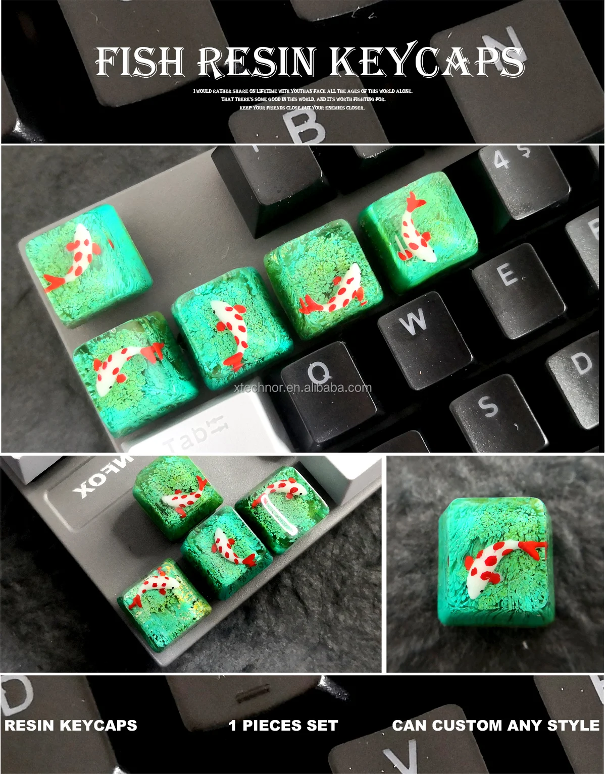 Custom Spacebar Keycap Artisan Keycap Resin Key Cap Resin Keyboard Case