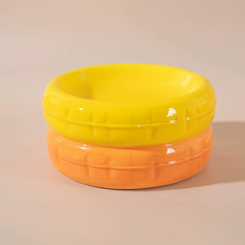 High quality ceramic pet bowl eating and drinking high foot bowl cervical protection cat dog bowl Pet supplies manufacture