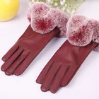 Gloves Leather Black Red Purple Fashion Gloves Customized Design Winter Cheap Leather Gloves For Women