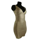 V Neck ODM Wholesale Fashion V Neck Golden Sexy Bodycon Dress