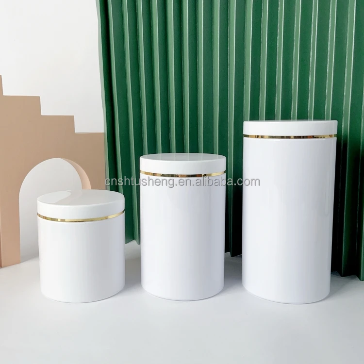 tosun 500g 800g 1000g豪华白色宠物塑料身体磨砂罐容器包装