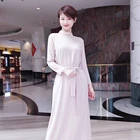 Pink Pink Finest Price Factory Directly Supply A Line Casual Style Pink Silk Dress For Ladies