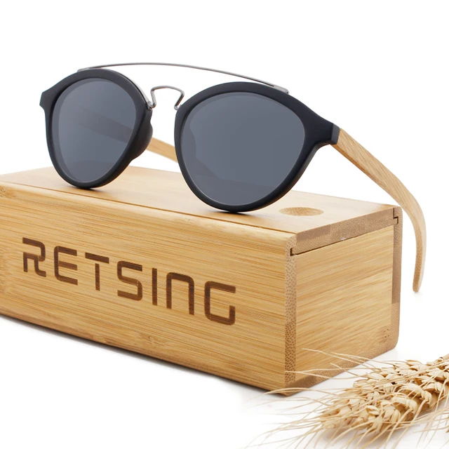 Walnut Wooden Polarized Sunglasses for Men or Women Oval Shape Wood Glasses