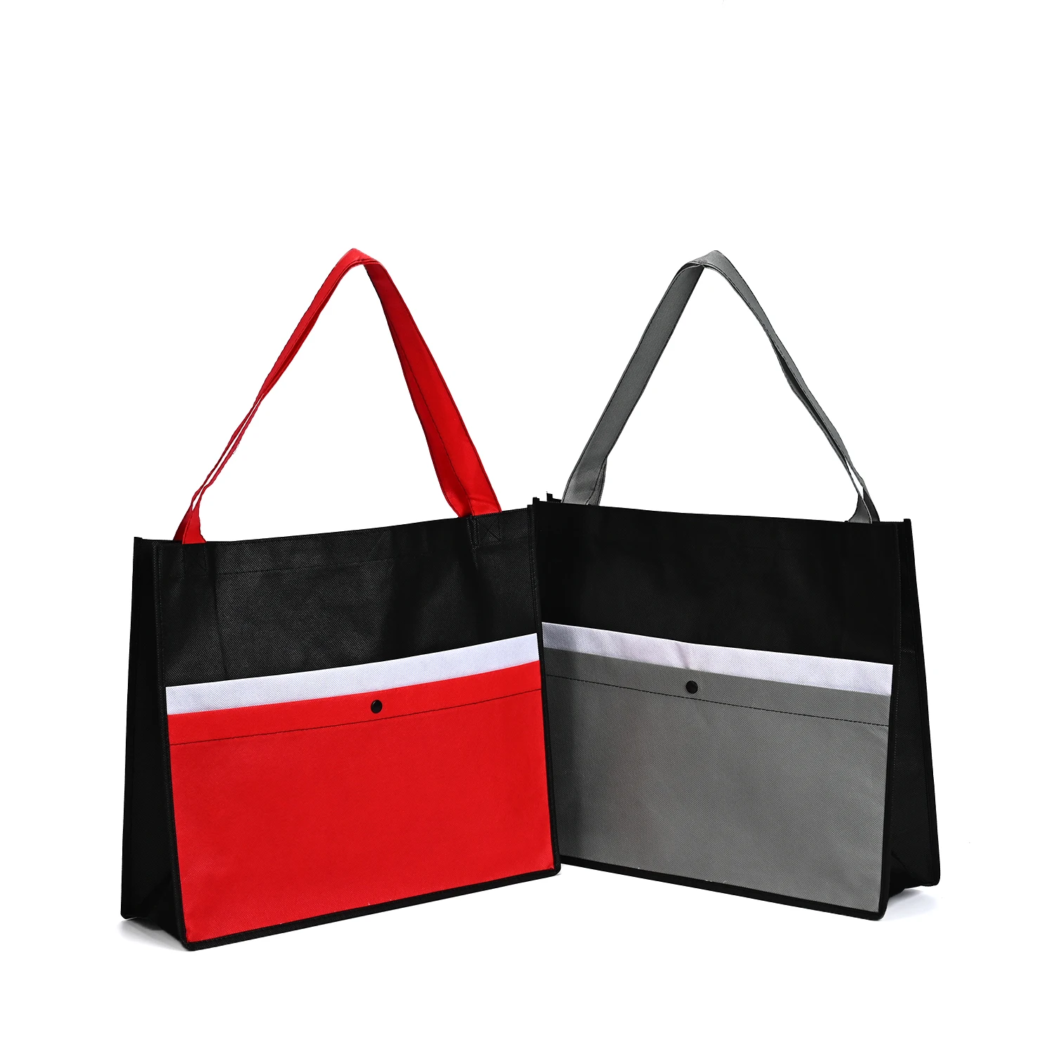 Custom Logo Long Shoulder Strap Non Woven Shoulder Bag Custom Message Non-Woven Grocery Tote Bag supplier