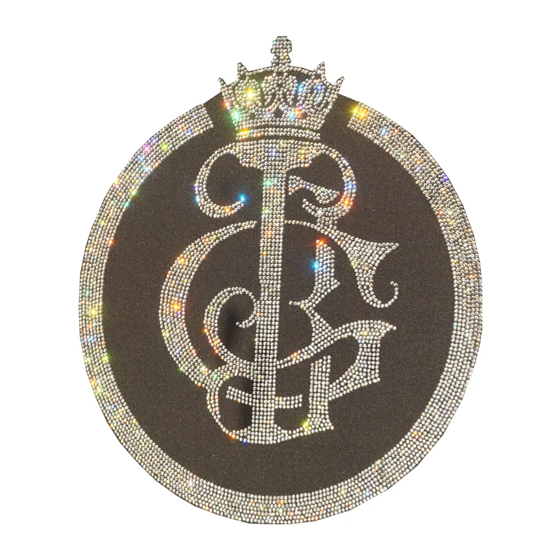 Free sample Tiger rhinestone iron on heat transfer logo custom for clothes