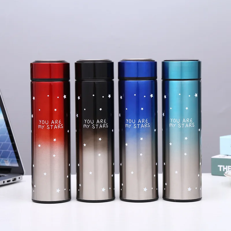 Eco-Friendly Smart Digital Display Water Bottle Modern Design Stainless Steel Vacuum Flask 500ml Capacity