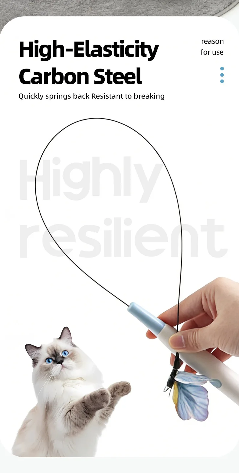 New 2 in 1 Smart Electric Cat Teaser Wand Interactive Cat Toy Relieves Cat Boredom Pet Products supplier