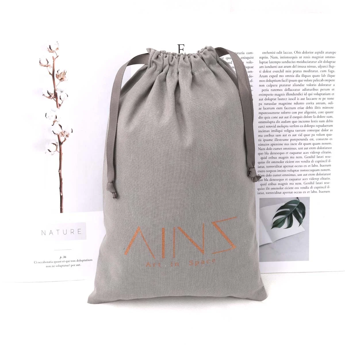 Hot Sale Custom Logo Printing Recycled  Cotton Linen Dust Bag Drawstring Shoe Handbag Muslin Packaging Pouch