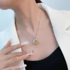 Charm Yellow Diamond Factory Direct Pendant Charm Jewelry Color Silver Yellow Diamond Necklace