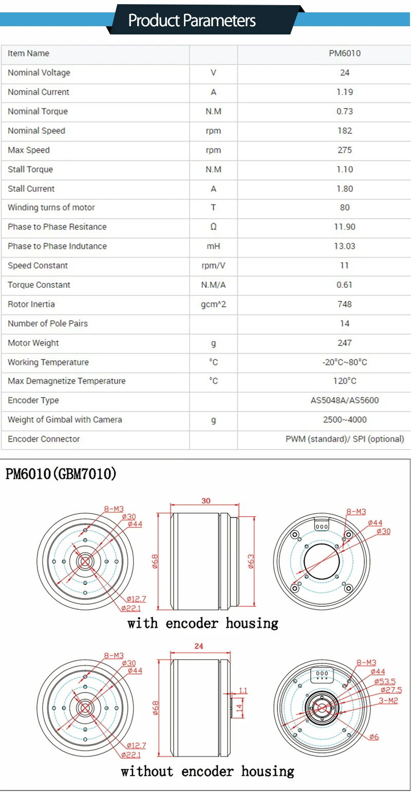 Gear Torque Brushless Motor, 60mm, 24VDC - detail 6