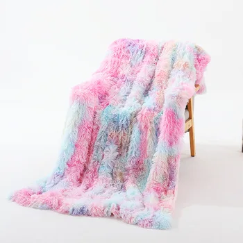 Manufacturer wholesale bedding set tie dye throw blankets rainbow color nordic blanket native american blanket