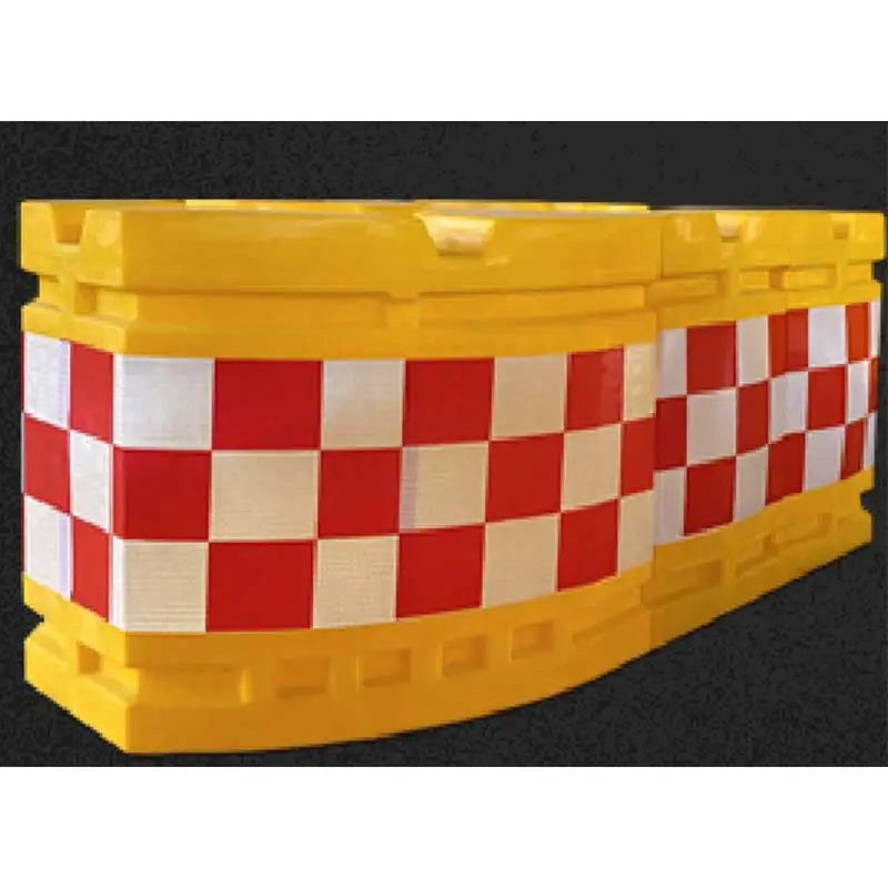 Traffic Barrier Yellow Plastic Safety Barrel Water Filled Traffic Road