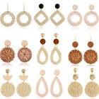 Long Earrings Earrings Earrings Bohemian Hand-made Rattan Long Woman Fashion 2021 Earrings Bohemian