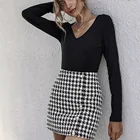 Skirt In Stock New Arrival Summer Autumn Short Plaid Dress Cotton Fabric Clothes Women Skirt