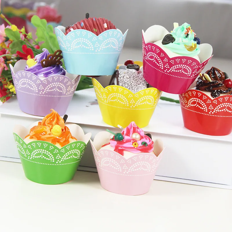 12pcs Cupcake Wrapper Paper Cake Liner Muffin Baking Cups Weeding Party Dessert
