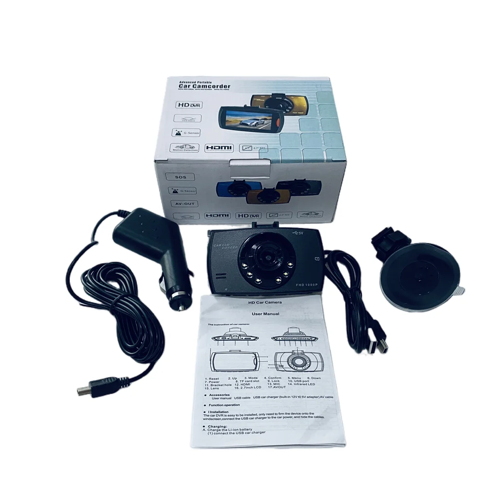 full hd dvr car camera with tft lcd 2.4 free sample