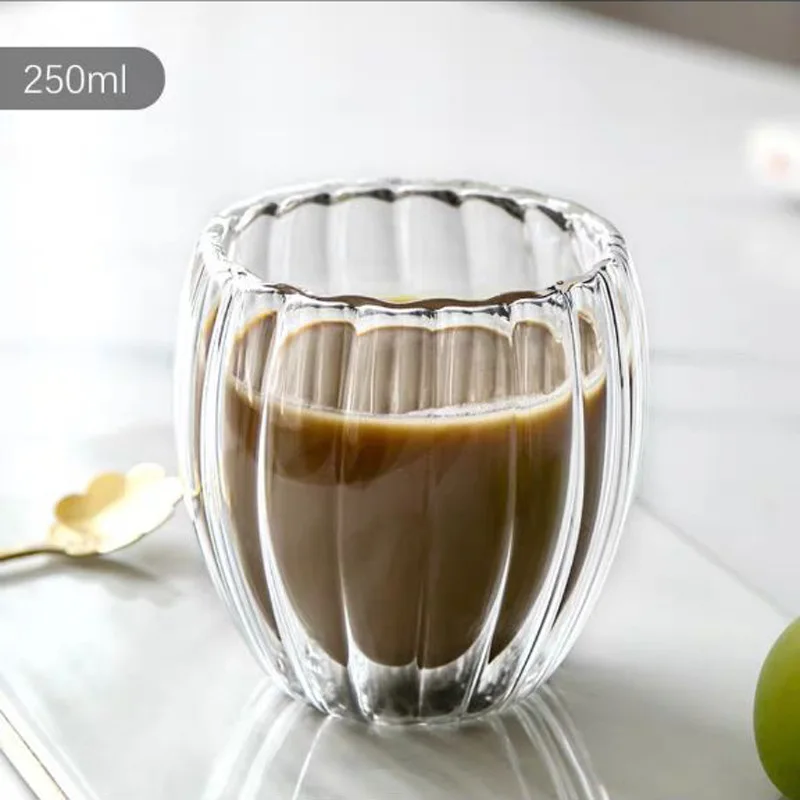 Manual blowing heat insulation coffee milk tea water double wall glass cup glass cup cups Eco Friendly