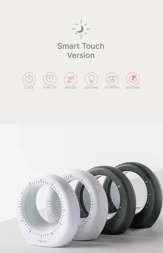 Moonlight Led Night Lamp Cartoon Creative Alarm Clock Snooze Bed Partner Sunrise Table Led Night Lamp