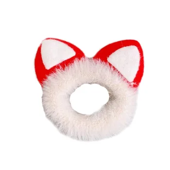 New Year's plush large intestine hair ring female Korean hairy rabbit ears autumn and winter new cute bear hair elastic band