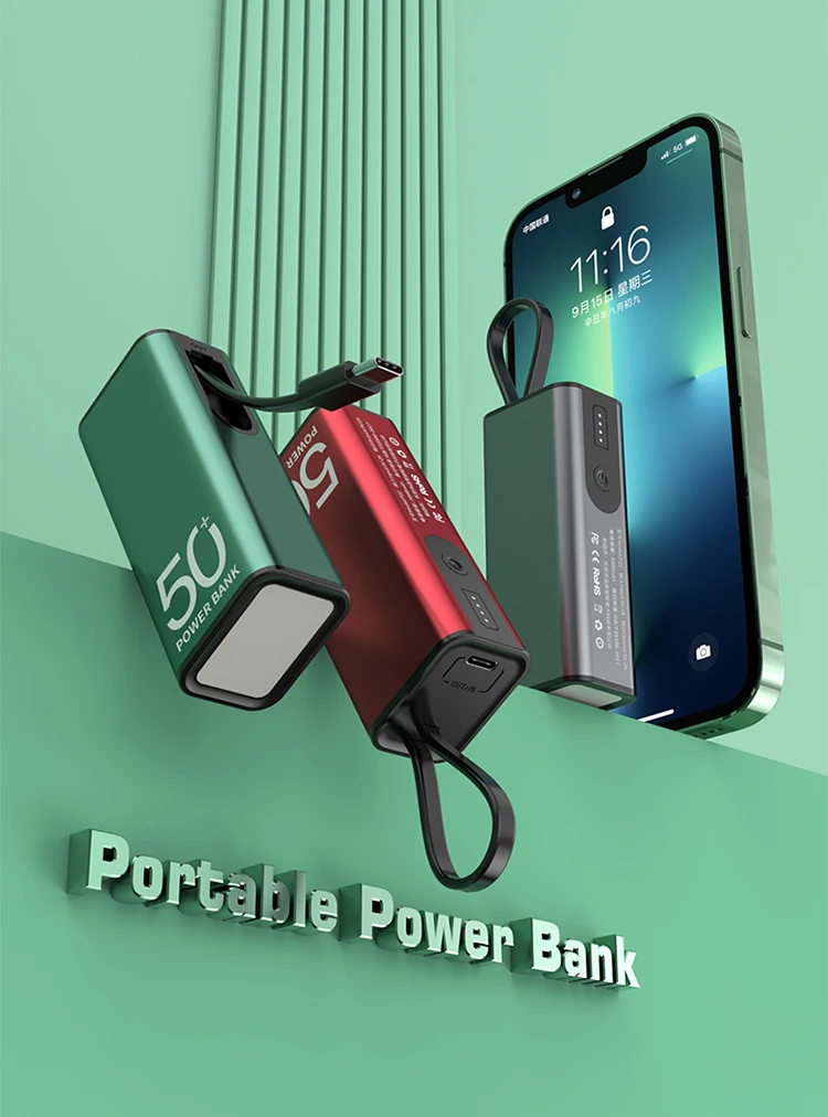 Bank Kuasa Mengecas Pantas OEM Bank Kuasa Mudah Alih Mudah Alih 5000mAh Bank Kuasa Kecemasan