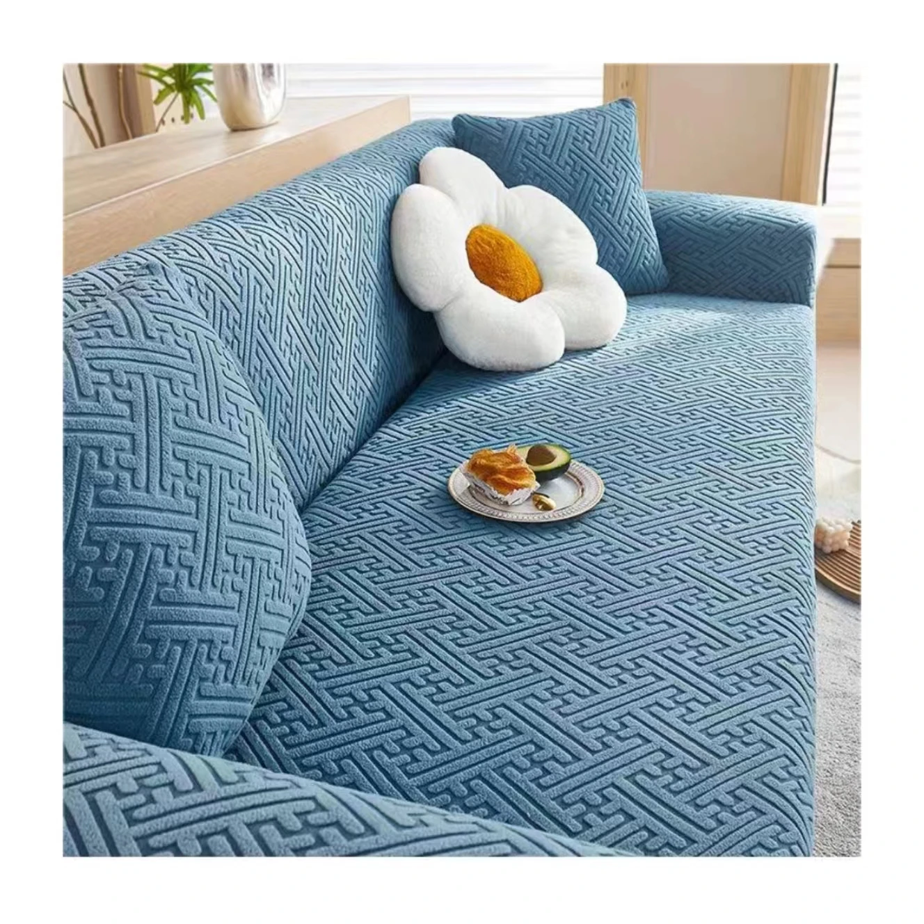 Wholesale Knitted Brushed Sofa Cover Elastic Multi New Designs Universal Covers For Sofa removable cover