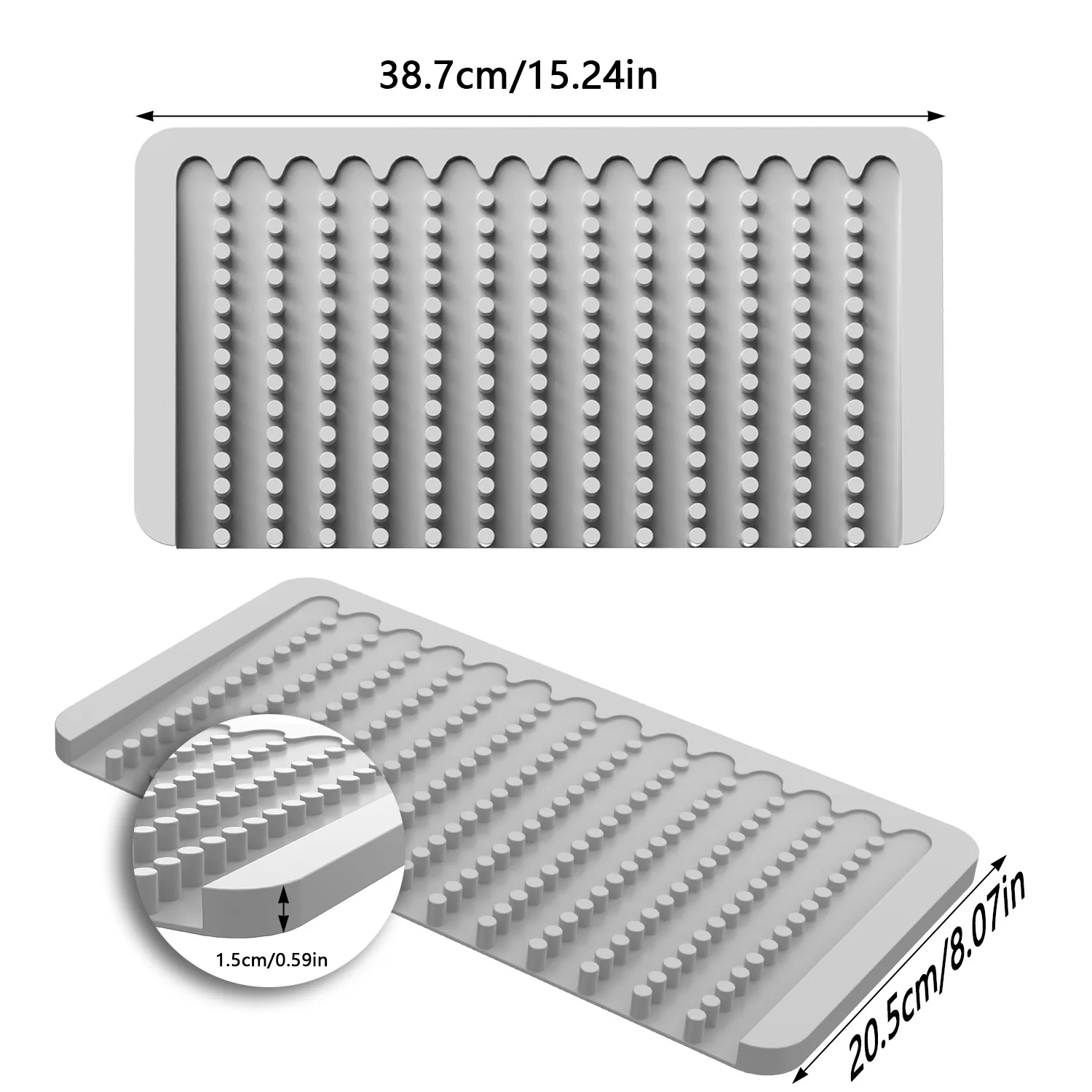 Modern Square Silicone Drain Pad Water Filter Mat Slope Diversion for Kitchen Counter Dishware Tableware Drying Stylish Counter manufacture