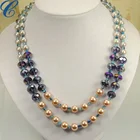 Pearl Costume Glass Crystal Beaded Pearl Necklace Women Bulk Costume Jewelries