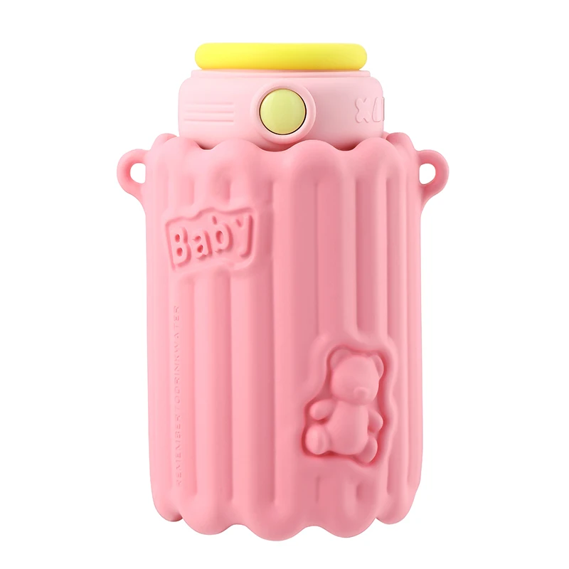 Kids 12oz Flask Stainless Steel Water Bottle Insulated Vacuum Children Water Bottle with Straw