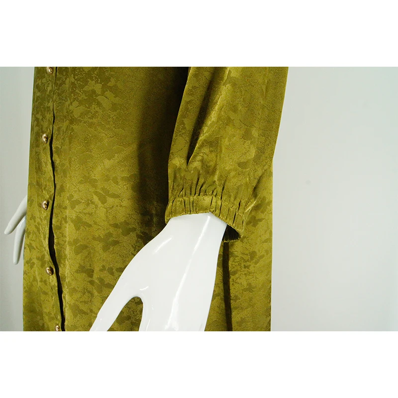 Muslim Arabian Fashion Floral Printing Stand Collar Bubble Sleeve Shirt Two-piece Set Modest Dress supplier