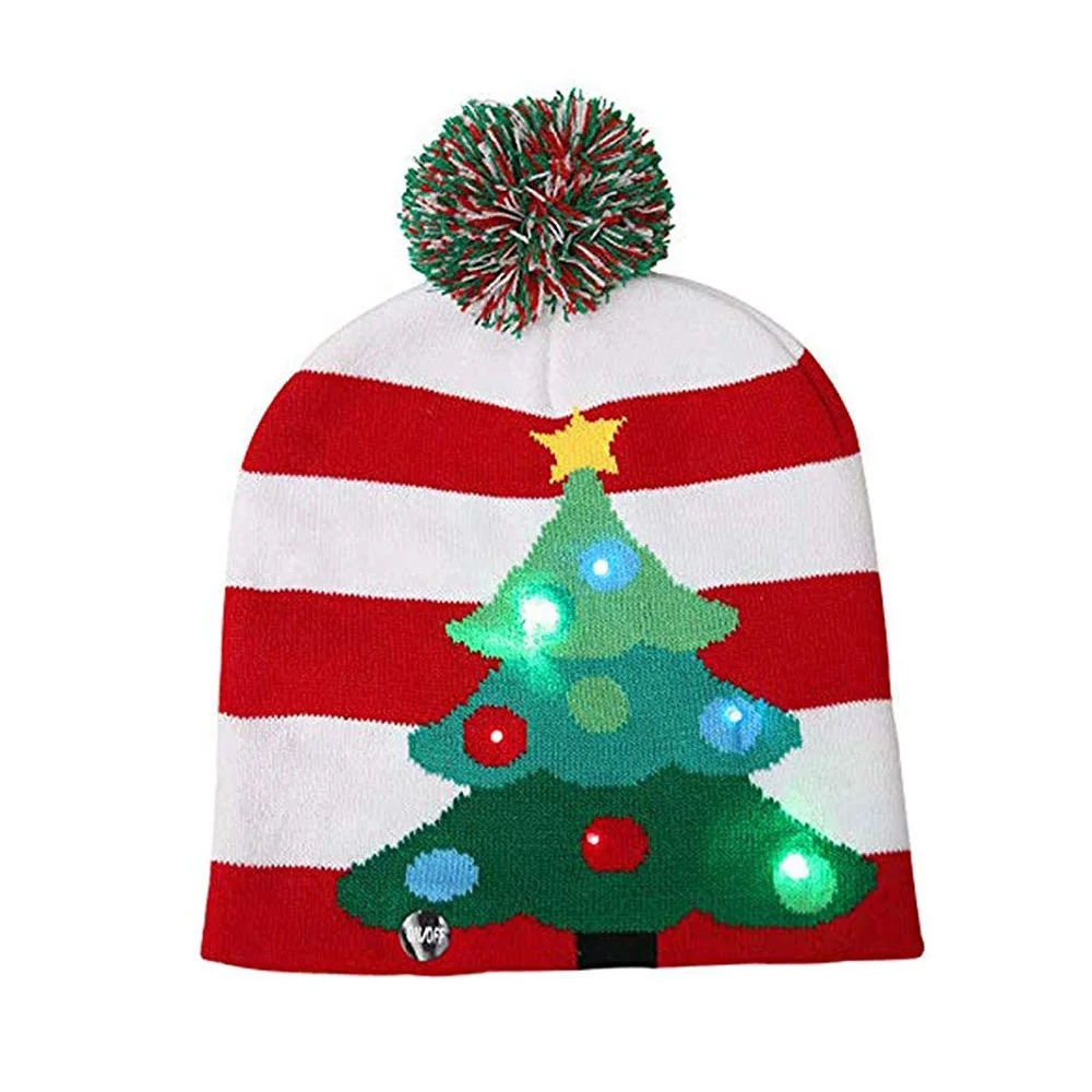 led christmas beanie hat