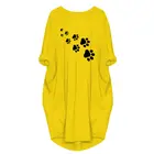 Size Dress Pocket Dresses Big Size 3XL 4XL 5XL Women Summer Dog Paw T-shirt Dress For Women With Pocket Letter Printing