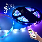 Strip Light Tuya Wifi Smart 5050 Smd Rgb Led Strip Digital Ip44 Waterproof Music Sync Multicolor Led Light Strip