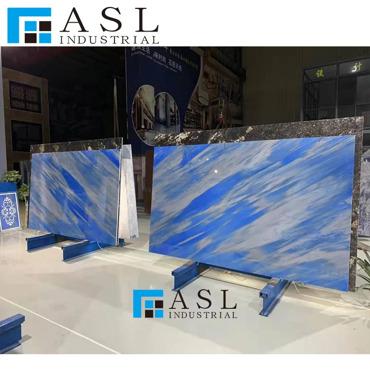 Factory Direct Blue Marble Lobby Floor Blue Marine Background Wall Special Fashion Blue