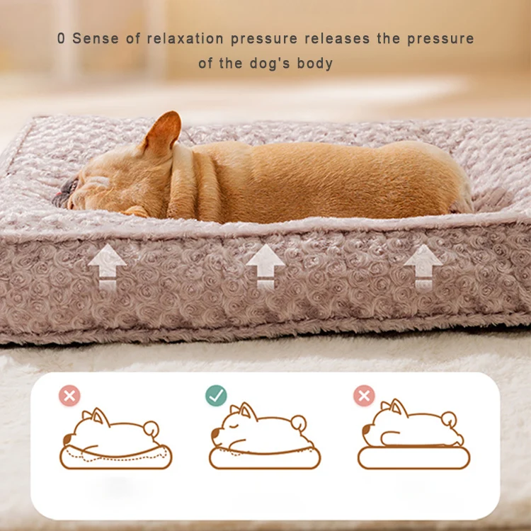 product luxury modern cat and dog bed factory wholesaled plush winter warm memory foam mat soft and comfortable detachable bed mat-51