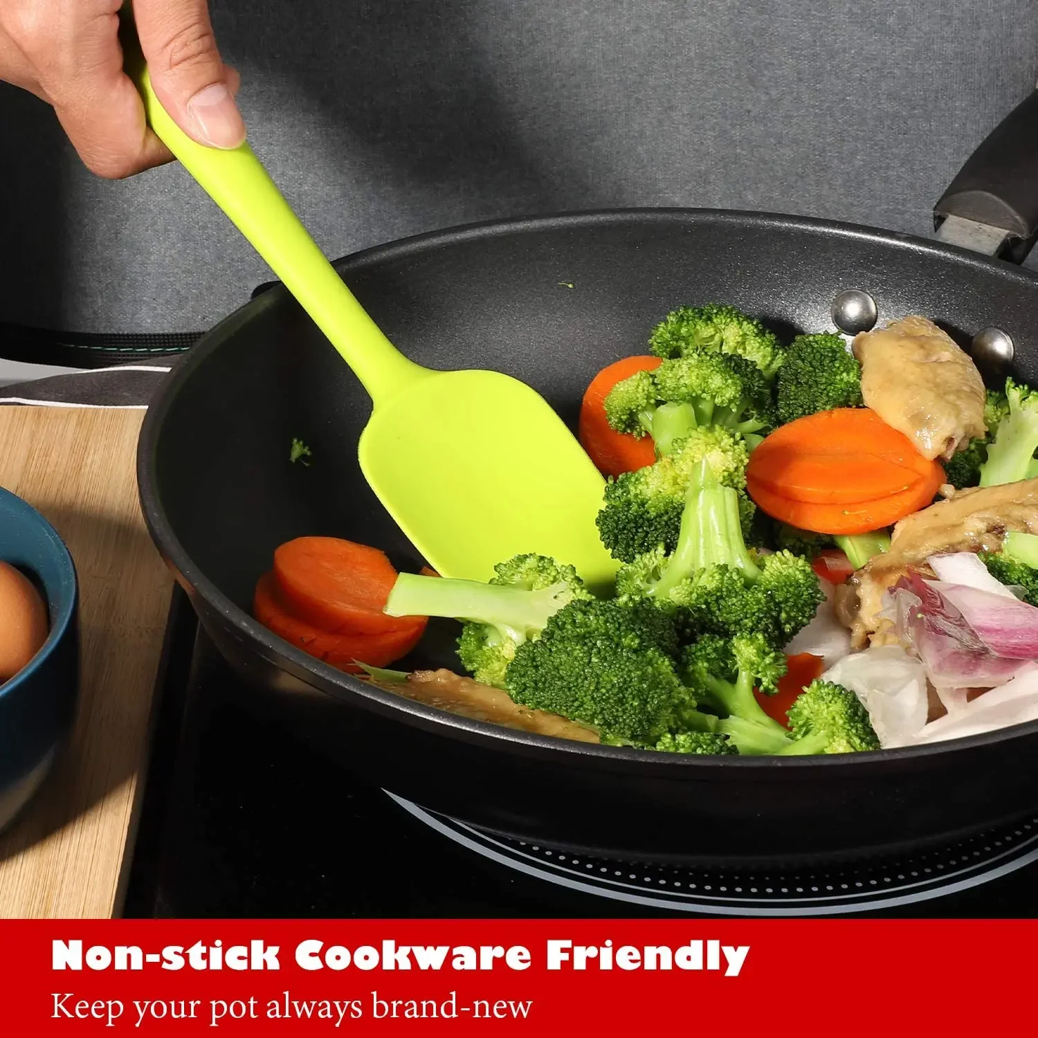 product food grade non stick silicone spatula baking tool for kitchen opp bag packaging-4