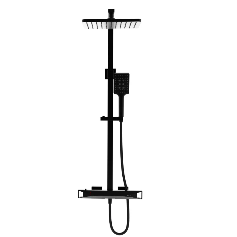 Premium Brass Shower Faucet System Black wall mounted shower faucet complete bathroom mixer set
