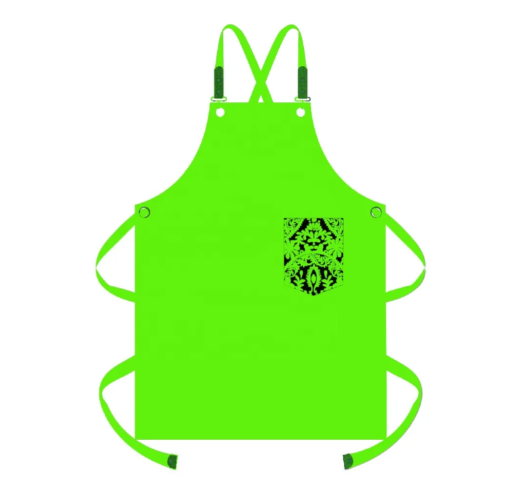 Cross strap adjustable solid color sleeveless neutral cotton cooking anti fouling Printed pattern apron