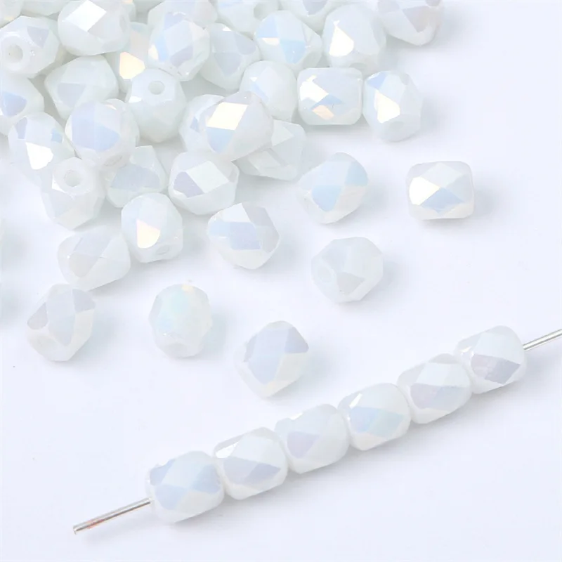 product 6mm cube glass faceted beads diy handmade bracelet necklace jewelry making materials accessories-33